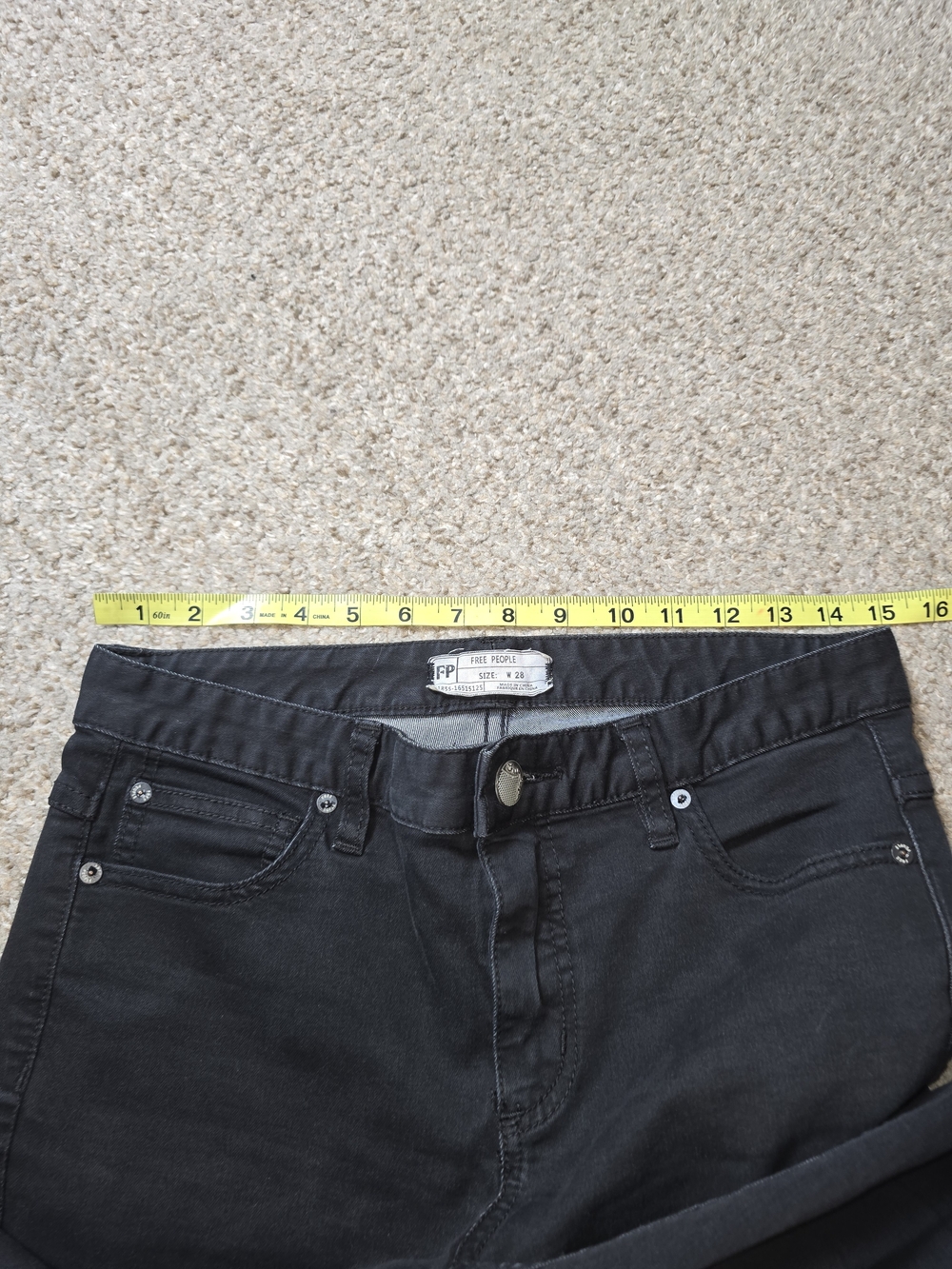 Free People Black Distressed Knee Skinny Jeans Size 28 - Picture 2 of 6